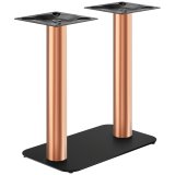 OVAL | Structure de table double bistro | Cuivre/Noir | Hauteur : 71 cm | Colonne : Ø 7,6 cm | Plateau : 40 x 70 cm