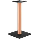 OVAL | Piètement de table haute de style bistro | Cuivre/Noir | Hauteur : 104 cm | Colonne : Ø 7,6 cm | Plateau : 50 x 50 cm