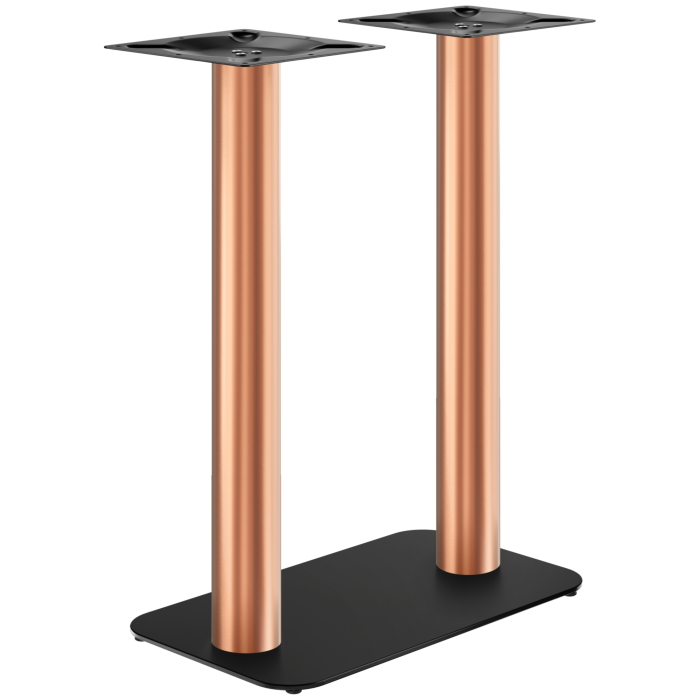 OVALE | Tavolo bistrot doppio | Rame/Nero | Altezza: 104 cm | Colonna: Ø 7,6 cm | Base: 40 x 70 cm