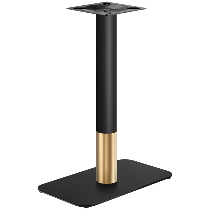 OVALE | Struttura per tavolo da bistrot | Oro/Nero | Altezza: 104 cm | Colonna: Ø 7,6 cm | Base: 40 x 70 cm