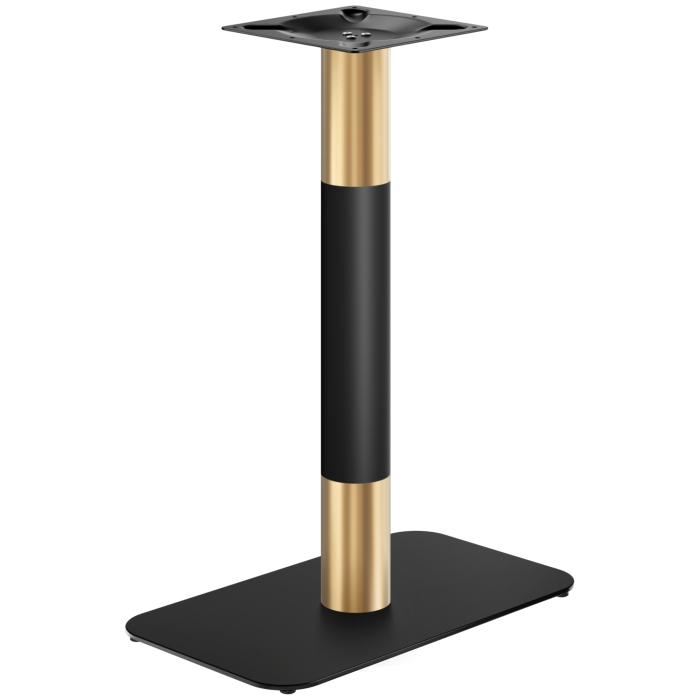 OVAL | Stel til bistrobord | Guld/Sort | Højde: 104 cm | Søjle: Ø 7,6 cm | Bundplade: 40 x 70 cm