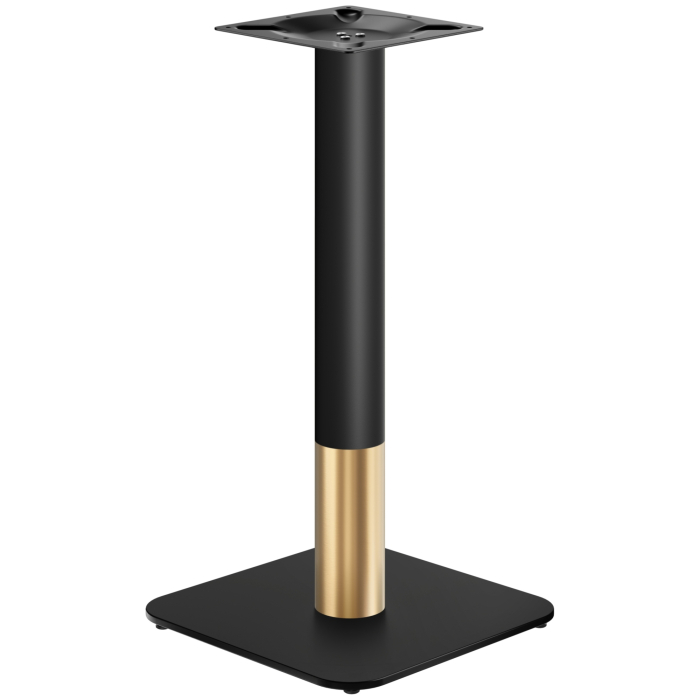 OVAL | Piètement de table haute de style bistro | Or/Noir | Hauteur : 104 cm | Colonne : Ø 7,6 cm | Plateau : 50 x 50 cm