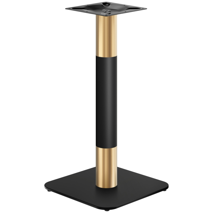 OVAL | Stel til bistrobord | Guld/Sort | Højde: 104 cm | Søjle: Ø 7,6 cm | Bundplade: 50 x 50 cm