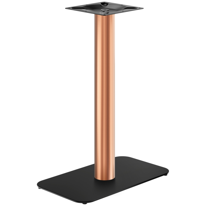 OVAL | Stel til bistrobord | Kobber/Sort | Højde: 104 cm | Søjle: Ø 7,6 cm | Bundplade: 40 x 70 cm