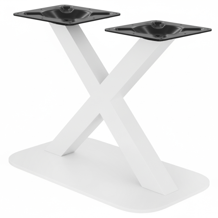 OVAL X | Bistro Table Frame | White | Height: 71 cm | Column: 6 x 6 cm | Base: 40 x 70 cm