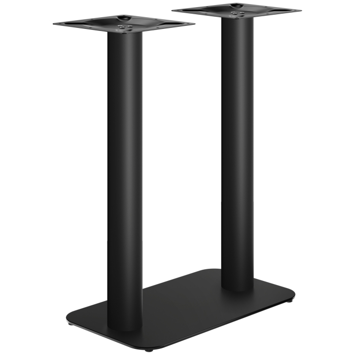 OVALE | Tavolo bistrot doppio | Nero | Altezza: 104 cm | Colonna: Ø 7,6 cm | Base: 40 x 70 cm