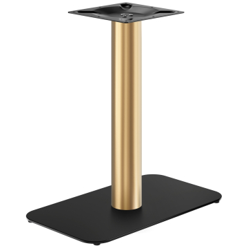 OVAL | Bistrobordsram | Guld/Svart | Höjd: 71 cm | Pelare: Ø 7,6 cm | Bottenplatta: 40 x 70 cm