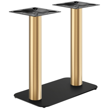 OVAL | Bistro Dubbel Tafelframe | Goud/Zwart | Hoogte: 71 cm | Kolom: Ø 7,6 cm | Voetplaat: 40 x 70