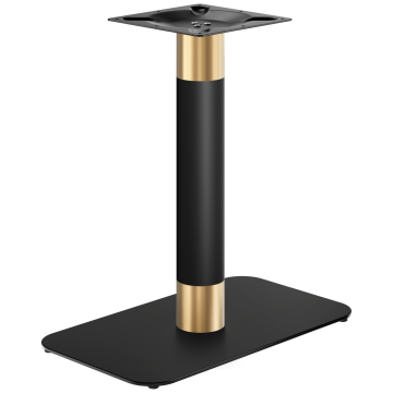 OVAL | Bistro Tischgestell | Gold/Schwarz | Höhe: 71 cm | Säule: Ø 7,6 cm | Bodenplatte: 40 x 70 cm