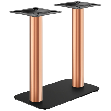 OVAL | Structure de table double bistro | Cuivre/Noir | Hauteur : 71 cm | Colonne : Ø 7,6 cm | Plate