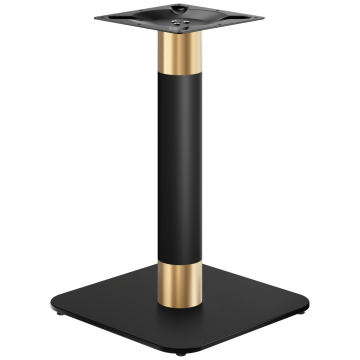 OVAL | Bistro Tischgestell | Gold/Schwarz | Höhe: 71 cm | Säule: Ø 7,6 cm | Bodenplatte: 50 x 50 cm