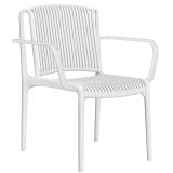 PAVIA ARM | Silla de plástico para bistró | Blanco | Plástico | Apilable