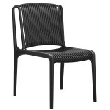 PAVIA | Bistro plaststol | Svart | Plast | Stapelbar