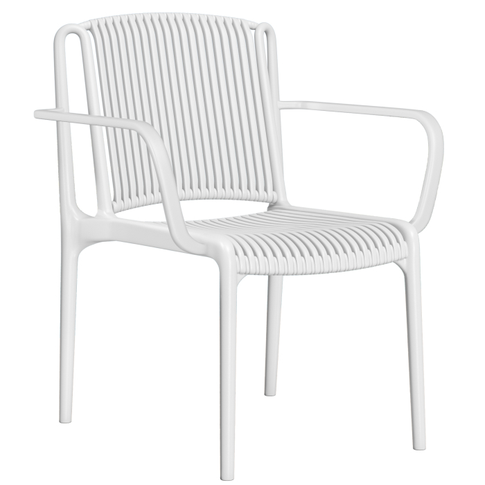 PAVIA ARM | Sedia bistrot plastica | Bianco | Plastica | Impilabile