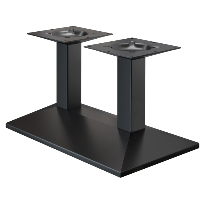 PALMA | Bistro Lounge Mesa Doble Marco | Negro | An:P 40 x 73 cm | Columna: 8 x 40 cm
