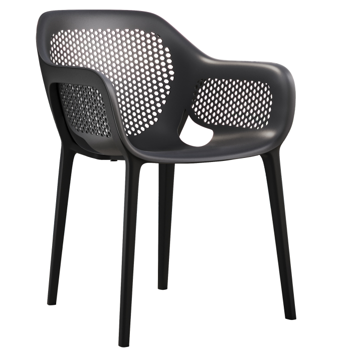 PALAWAN | Utestoler i plast | Svart | plast | Stabelbar