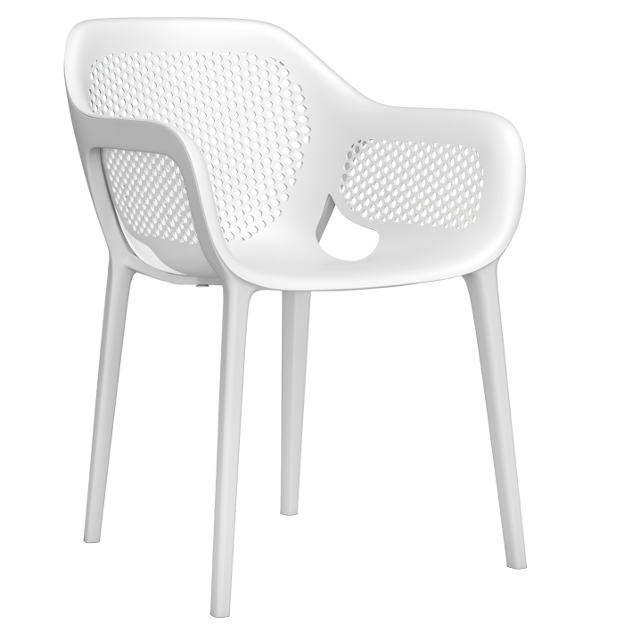 PALAWAN | Silla de plástico moldeado | Blanco | Plástico | Apilable