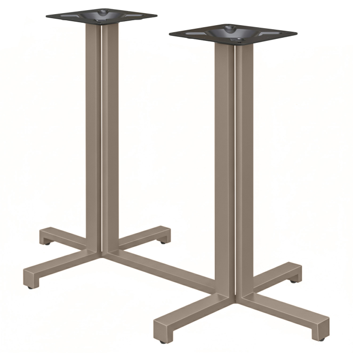 PALERMO | Structure de table double bistro | Hauteur : 105 cm | Base : 115 x 58 cm | Taupe