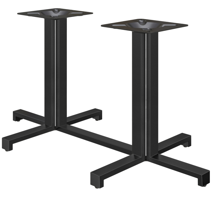 PALERMO | Structure de table double bistro | Hauteur : 72 cm | Base : 115 x 58 cm | Noir