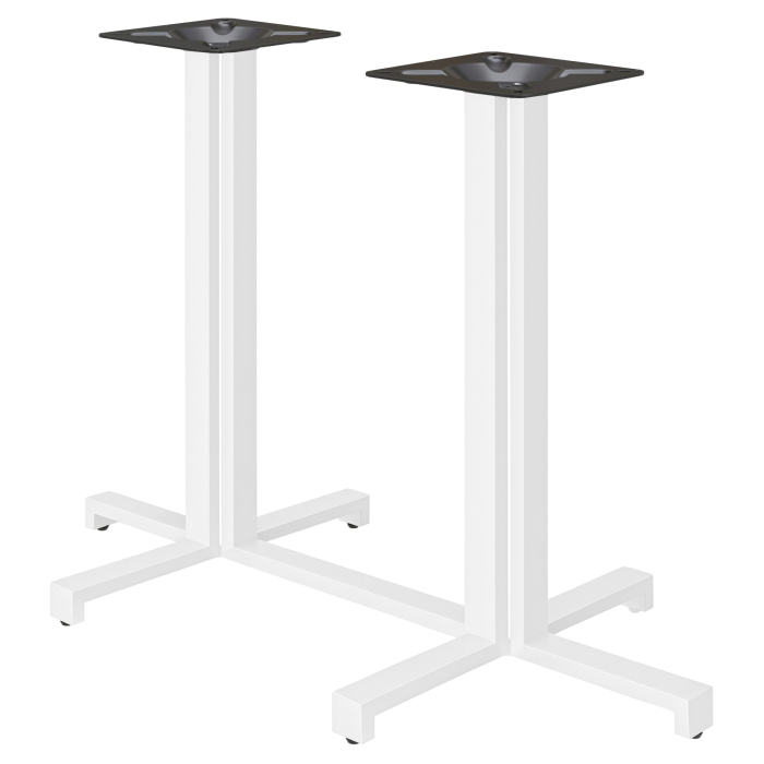 PALERMO | Base doppia per tavolo da bistrot | Altezza: 105 cm | Base: 125 x 68 cm | Bianco