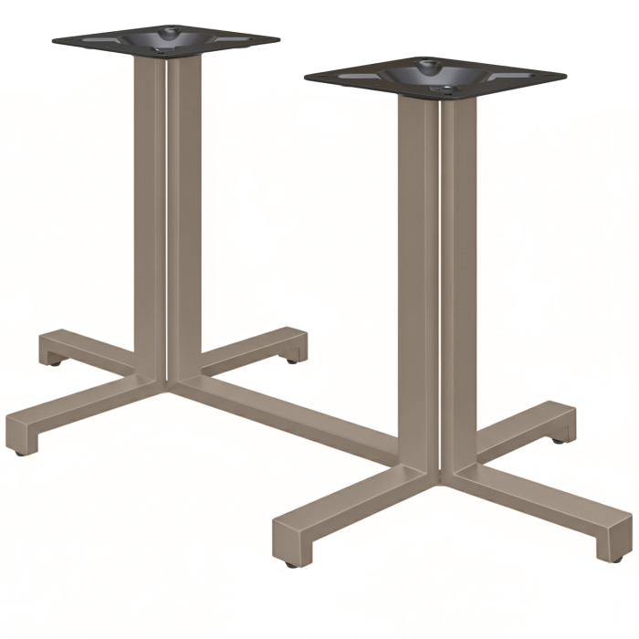 PALERMO | Estructura de mesa doble para bistró | Altura: 72 cm | Base: 115 x 58 cm | Taupe