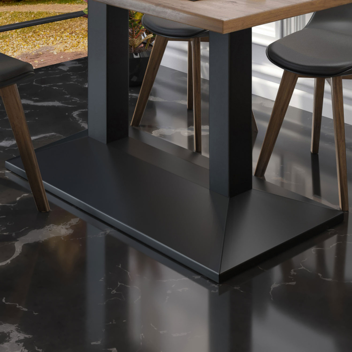 PALMA | Bistro Doppel Tischgestell | Schwarz | B:T 40 x 73 cm | Säule: 6 x 76 cm