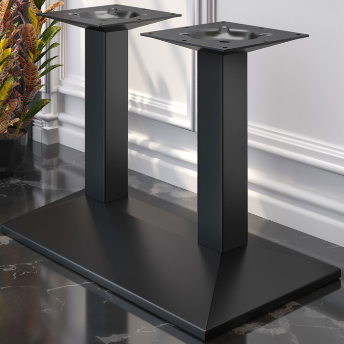 PALMA | Bistro Doppel Tischgestell | Schwarz | B:T 40 x 73 cm | Säule: 6 x 76 cm