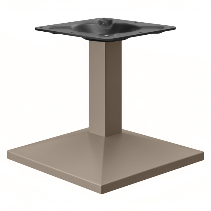 PALMA | Bistro Lounge Tischgestell | Taupe | Fuß: 50 x 50 cm | Säule: 8 x 40 cm