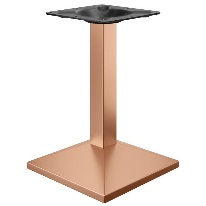 PALMA | Understel til cafébord | Kobber | Fod: 45 x 45 cm | Søjle: 8 x 76 cm