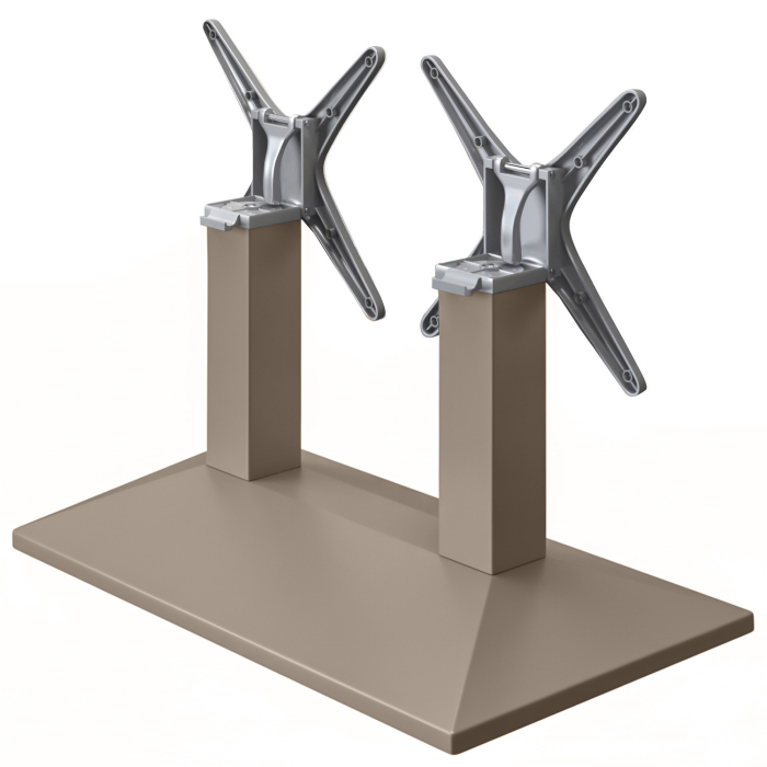PALMA | Bistro Lounge Doppel Tischgestell | Taupe | B:T 40 x 73 cm | Säule: 8 x 40 cm | Klappbar