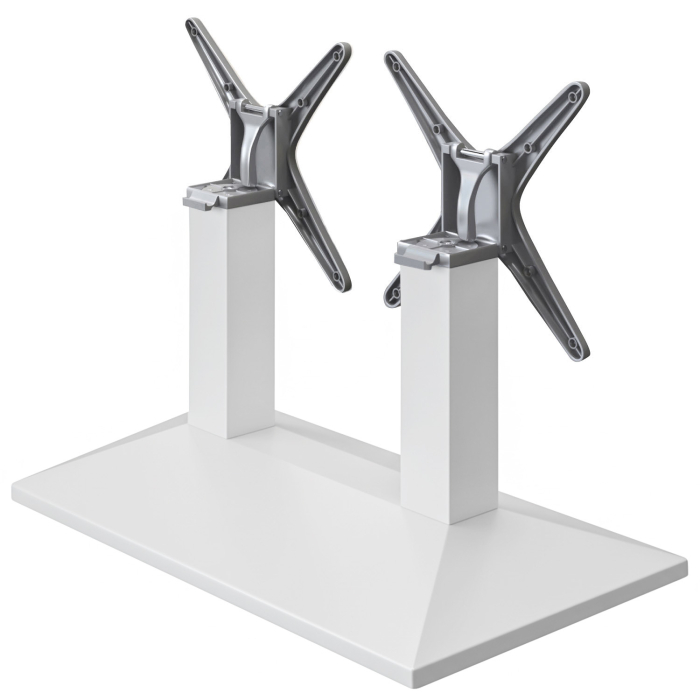 PALMA | Bistro Lounge Doppel Tischgestell | Weiß | B:T 40 x 73 cm | Säule: 8 x 40 cm | Klappbar