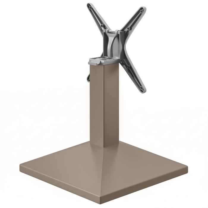 PALMA | Bistro Lounge Tischgestell | Taupe | Fuß: 50 x 50 cm | Säule: 8 x 40 cm | Klappbar