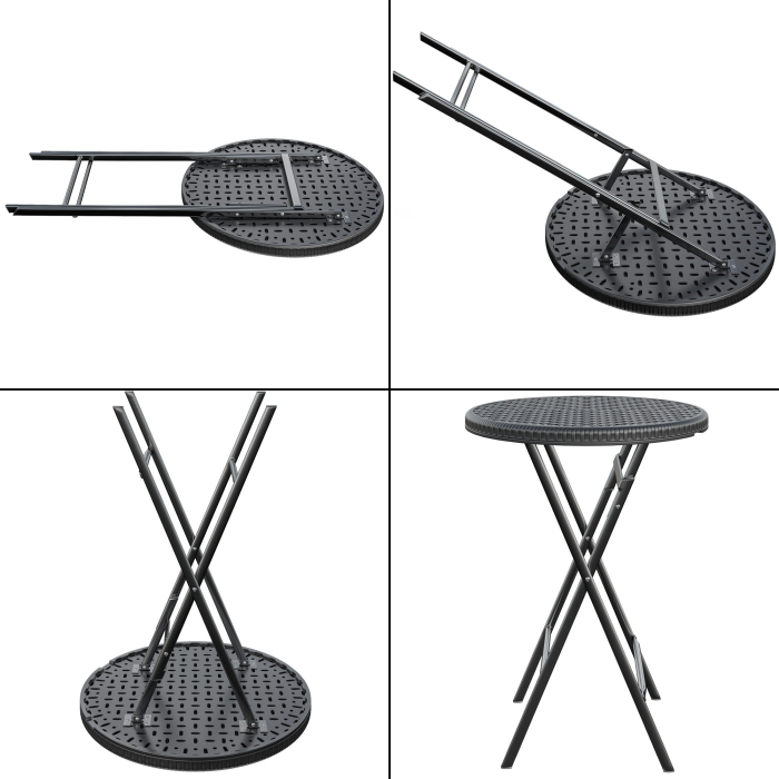 MIO | festbord | diameter 60 cm | Svart | Sammenleggbar