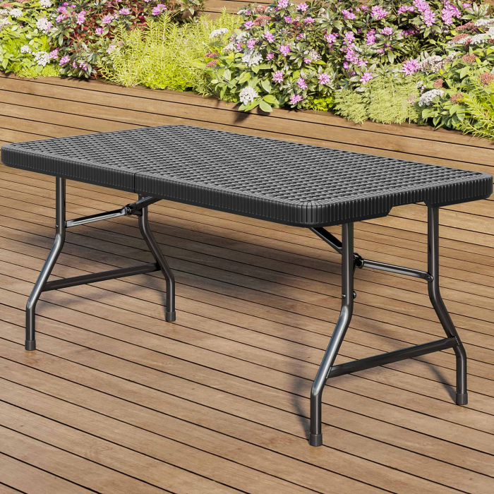 MIO | festbord | B: D 183 x 75 cm | Svart | Sammenleggbar