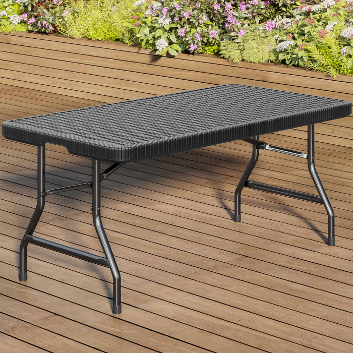 MIO | festbord | B: D 183 x 75 cm | Svart | Sammenleggbar