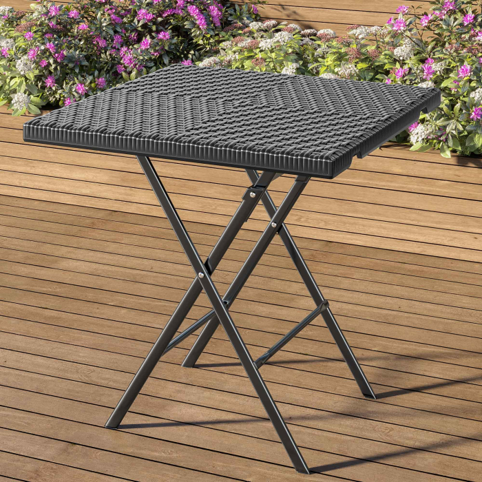 MIO | festbord | B: D 60 x 60 cm | Svart | plast | Sammenleggbar
