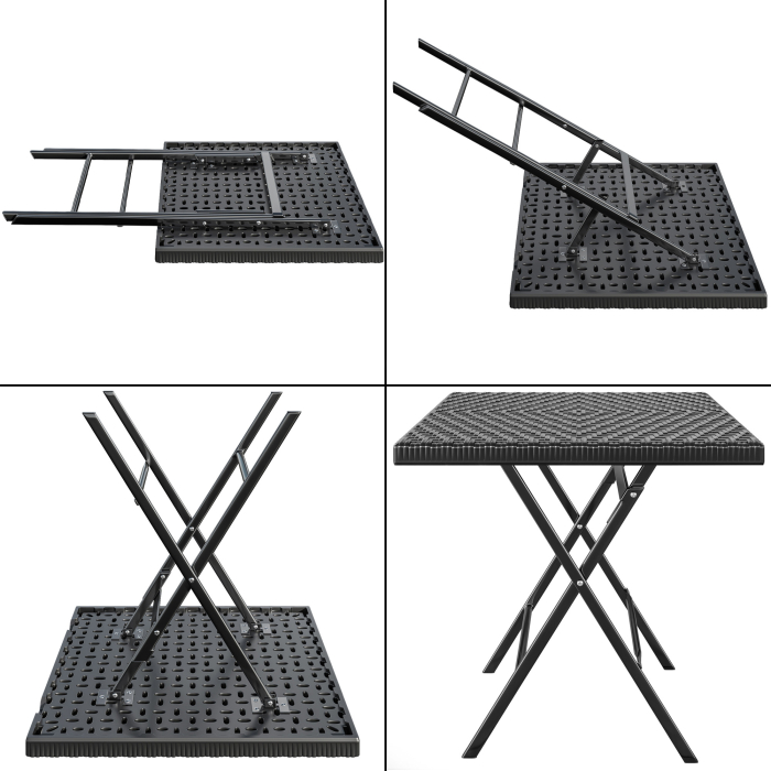 MIO | festbord | B: D 60 x 60 cm | Svart | plast | Sammenleggbar