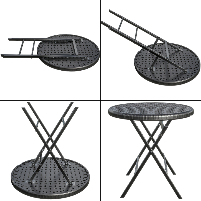 MIO | festbord | diameter 60 cm | Svart | Sammenleggbar