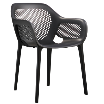 PALAWAN | Utestoler i plast | Svart | plast | Stabelbar