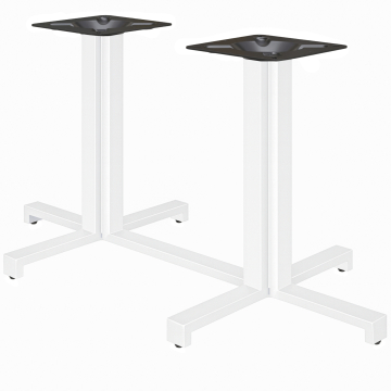 PALERMO | Bistro-kaksijalustaruudeli Runkopuu | Korkeus: 72 cm | Jalka: 125 x 68 cm | Värivalkoinen