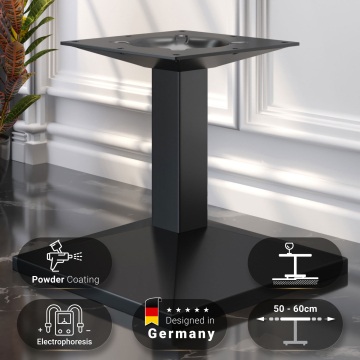 PALMA | Base per tavolo da lounge | Nero | Piede: 45 x 45 cm | Colonna: 6 x 40 cm
