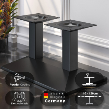 PALMA | Bistro Lounge Doppel Tischgestell | Schwarz | B:T 40 x 73 cm | Säule: 8 x 40 cm