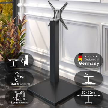 PALMA | Bistro Stehtischgestell | Schwarz | B:T 50 x 50 cm | Säule: 8 x 109 cm | Klappbar