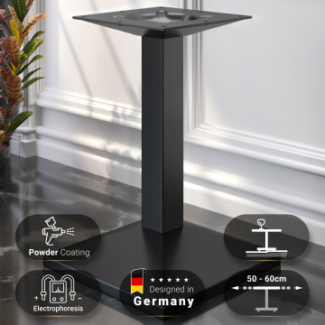 PALMA | Bistro Tischgestell | Schwarz | Fuß: 45 x 45 cm | Säule: 6 x 76 cm