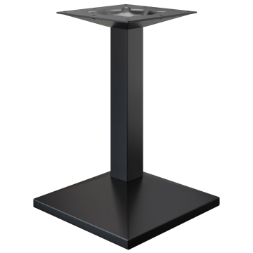 PALMA | Restaurant bordunderstell | Svart | Fot: 50 x 50 cm | Søyle: 6 x 76 cm