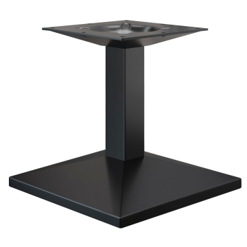 PALMA | Understel til café loungebord | Sort | Fod: 45 x 45 cm | Søjle: 8 x 40 cm