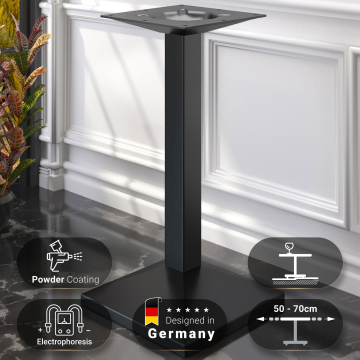 PALMA | Bistro bar frame | Zwart | B:D 50 x 50 cm | Kolom: 6 x 109 cm