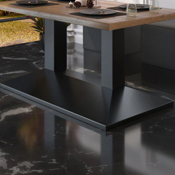 PALMA | Dobbelt Bordunderstell Restaurant | Svart | B: D 40 x 73 cm | Søyle: 8 x 40 cm