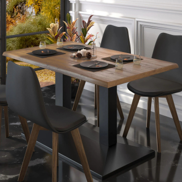 PALMA | Dobbelt Bordunderstell Restaurant | Svart | B: D 40 x 73 cm | Søyle: 8 x 76 cm