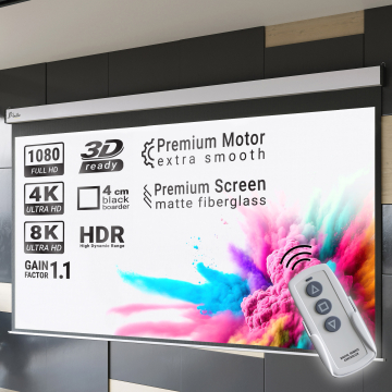 PANTERA | Motor projektorlærred | 240 x 180 cm | 120" | 4:3 | Premium rørformet motor | 4K/8K Ultra HDR 3D